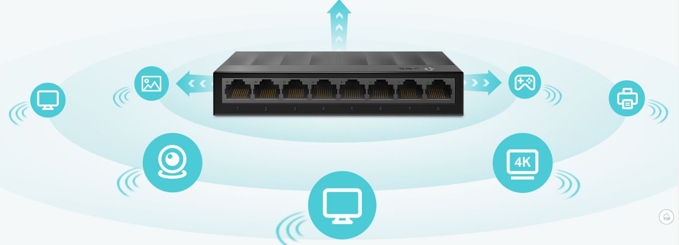 TP-Link, LS1008G, 8-Port, 10/100/1000Mbps, Desktop, Switch, egyptlaptop,